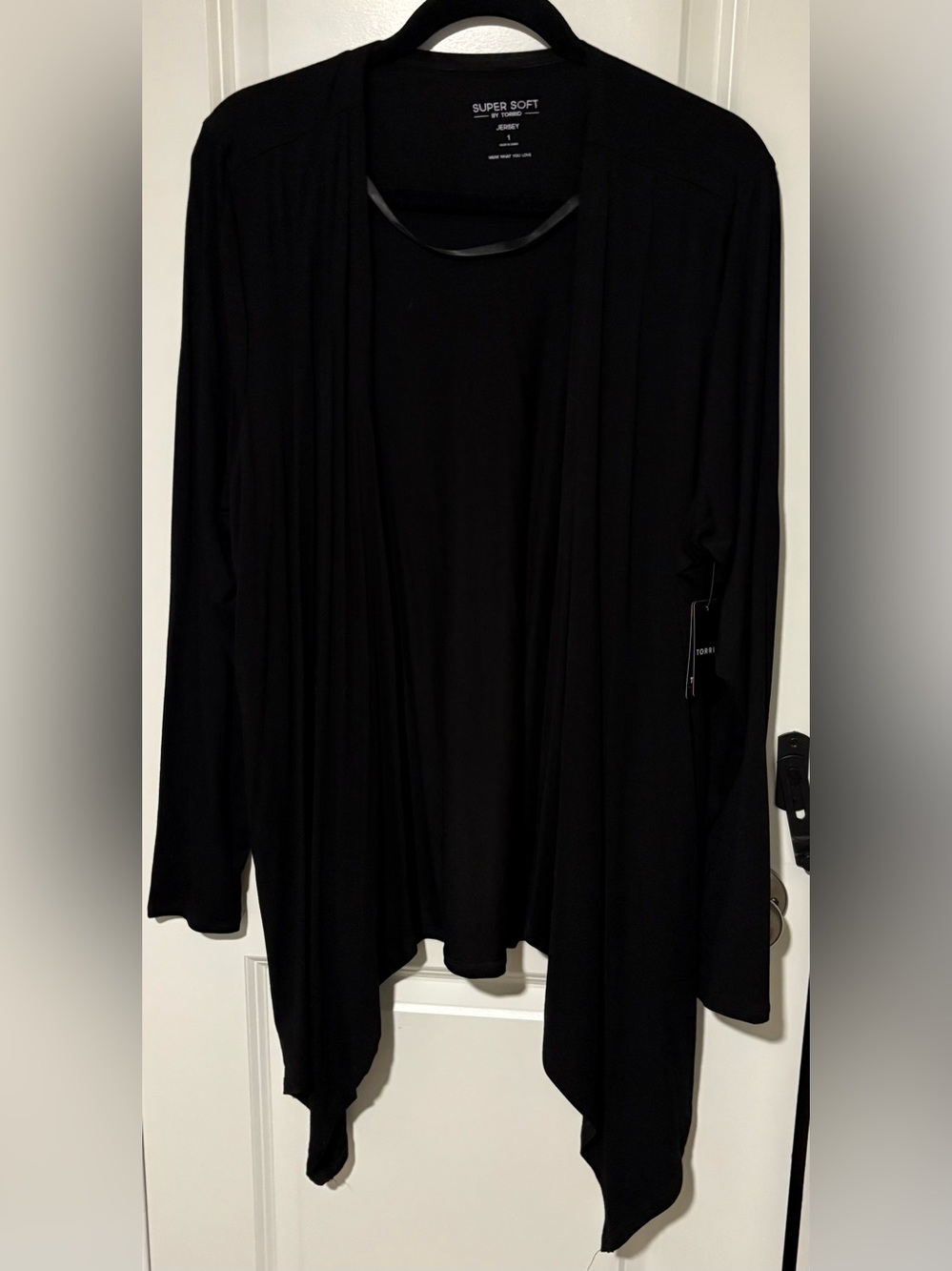 torrid Black Draped Open-Front Cardigan Jacket